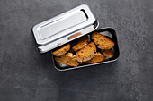 Spiced cantuccini in a tin to keep crispy