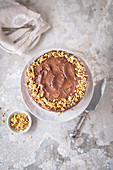 Chocolate cake with walnuts