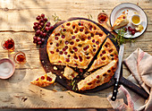 Sweet Focaccia with grapes