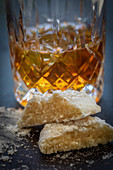 Amaretti with a glass of Amaretto