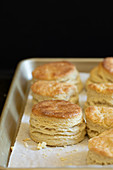 Southern biscuits on a baking tray