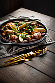 Chicken paella with chorizo