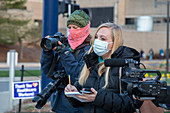 News crew during Covid-19 outbreak