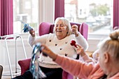 Care home residents in activity session