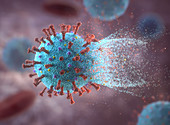 Eradicating covid-19 coronavirus, conceptual illustration