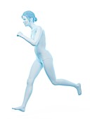 Woman running, illustration