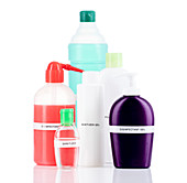 Bottles of disinfectant
