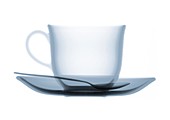 Teacup saucer and teaspoon, X-ray