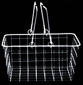 Wire shopping basket, X-ray