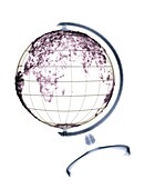 World globe, X-ray