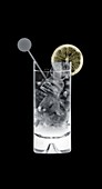 Cocktail in a straight glass, X-ray