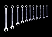Wrenches in descending order, X-ray