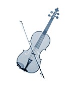 Violin and bow, X-ray