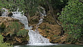 Skradin's waterfall flowing, Croatia