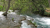 Skradin's waterfall flowing, Croatia