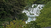 Skradin's waterfall and lush foliage, Croatia
