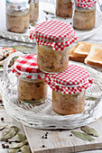 Canned homemade chicken in a jar