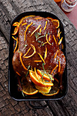 Roasted duck with oranges