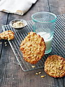 Oat biscuits and a glass of milk