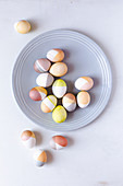 Colourful Easter eggs with geometric patterns