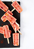 Coconut, cayenne and peach pops