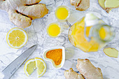 Lemon shot with ginger and turmeric