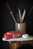 Raw French Cote De Boeuf from Charolais beef