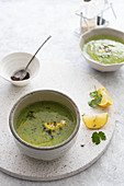 Creamy green soup