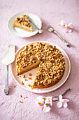 Vegan crumble cake with spelt flour and coconut flower sugar