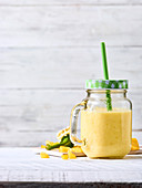A yellow pepper and mango smoothie with buttermilk