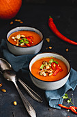 Pumpkin soup with peppers