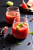 Watermelon and pomegrante juice