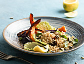 Quinoa salad with grilled pumpkin wedges