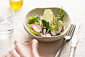 Salad with sliced radish