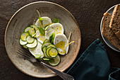 Zucchini and mozzarella salad with lemon