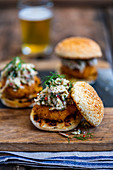 Panko goats milk cheese sliders with fennel salad