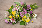 A bouquet of various types of clover