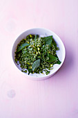 Pistachio tabbouleh with mint and ajwain