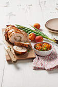 Roast turkey with apricot chutney