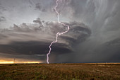 Supercell thunderstorm and lightning, Texas, USA