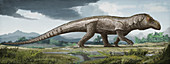Mandasuchus prehistoric crocodilian, illustration