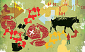 Lab grown meat, illustration