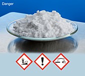 Zinc II chloride with hazard pictograms