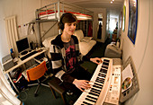 Student in sea container housing
