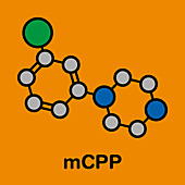 Meta-chlorophenylpiperazine psychoactive drug molecule