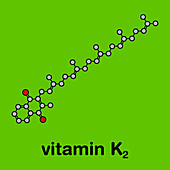 Vitamin K2 molecule, illustration