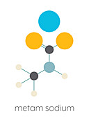 Metam sodium pesticide molecule, illustration