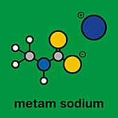 Metam sodium pesticide molecule, illustration