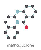 Methaqualone recreational drug, illustration