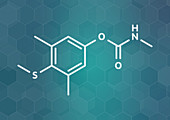 Methiocarb pesticide molecule, illustration